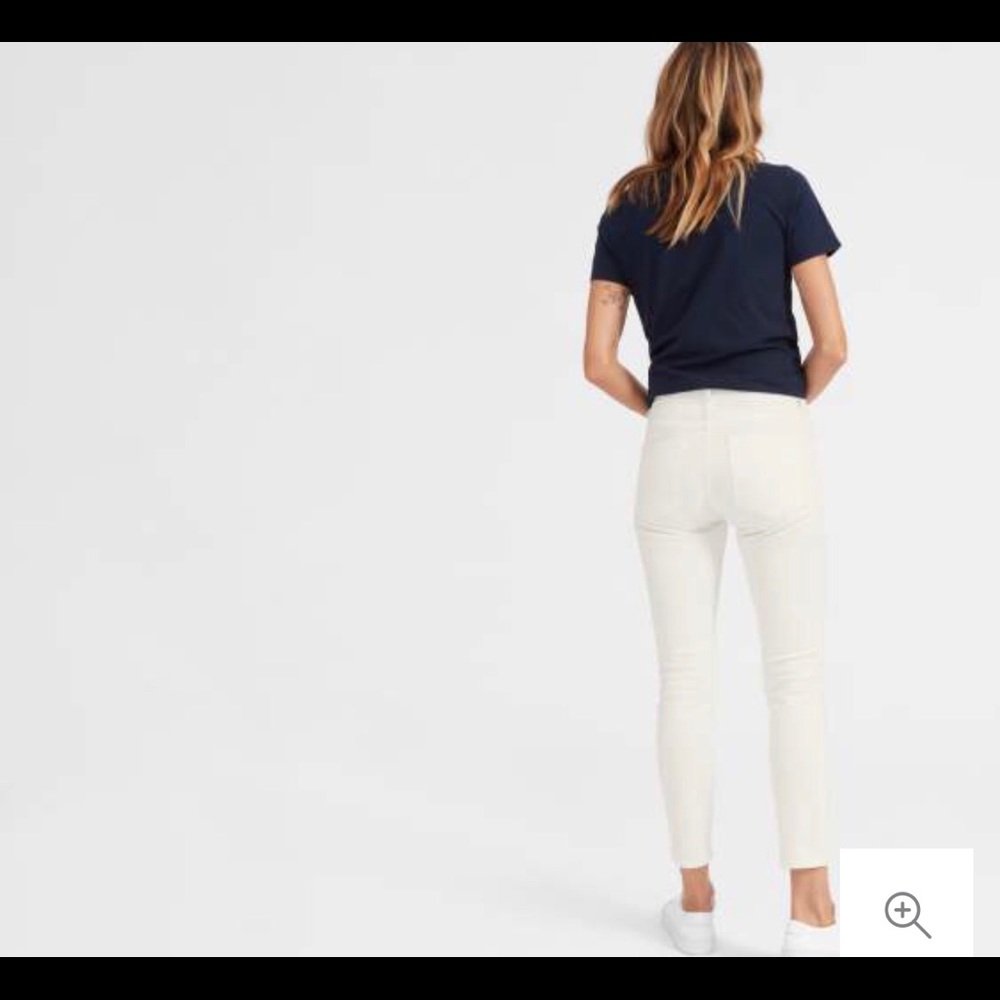 Everlane mid-rise skinny ankle white denim  26